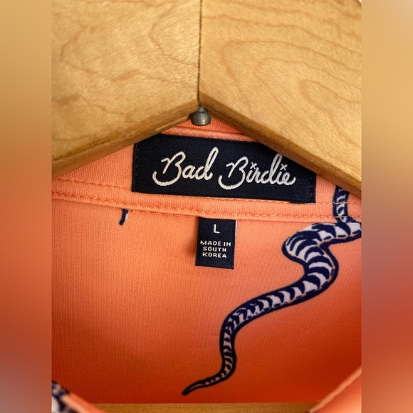 Bad Birdie Sidewinder Snake Performance Polo Short Sleeve Shirt Peach - Picture 10 of 10